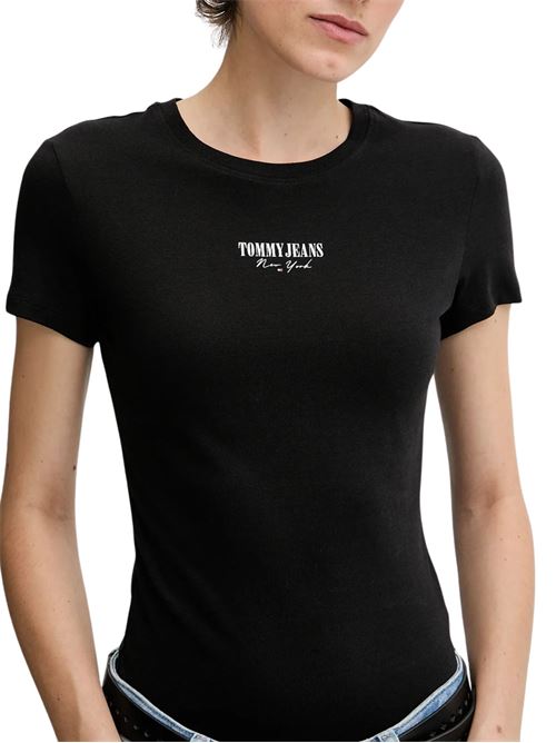 T-shirt nera in cotone Tommy Jeans | DW0DW20913BDS